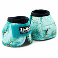 Bild in Galerie-Betrachter laden, Jeffers Expression No-Turn Bell Boots for horses, nylon teal marbled pair

