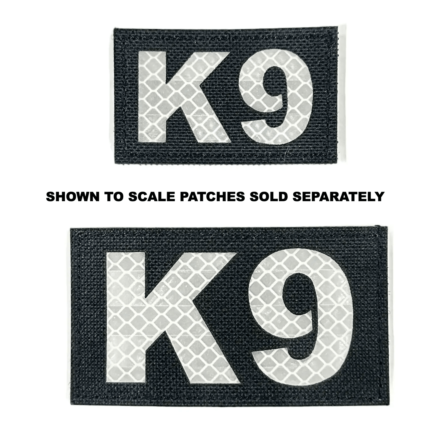 Mini K9 Laser Cut Reflective Morale Patch Black 1.5 By 2.5 Inch by kiloninerpets