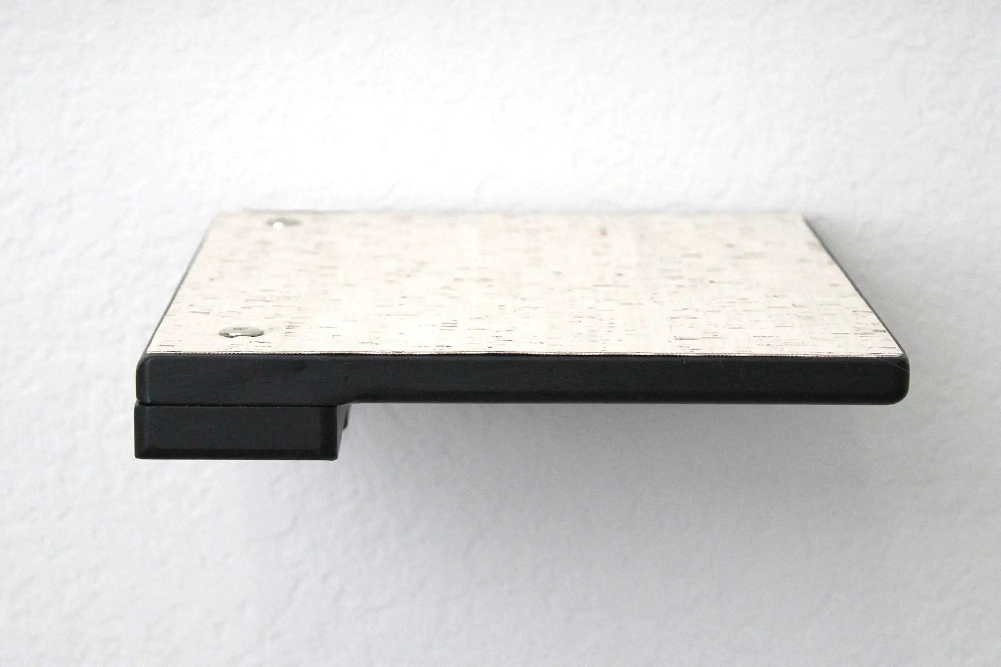 Cat Climbing Shelf by Catastrophic Creations, cream wood top with black metal legs