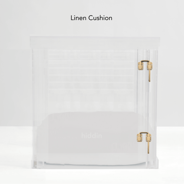 Hiddin Clear Acrylic Dog Crate – Medium, Gold Latch