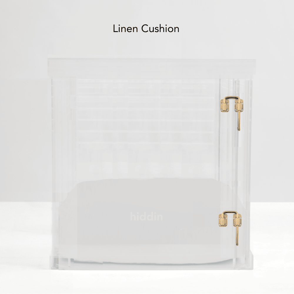 Hiddin Clear Acrylic Dog Crate – Large, Gold Latch