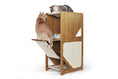 Charger l'image dans la visionneuse de la galerie, The Overlook bamboo cat tree by Catastrophic Creations; wooden cat condo with two cats on top.
