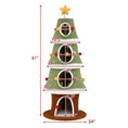 Load image into Gallery viewer, 61 Inch Green Christmas Cat Tower With 4 Condos And Star Topper by DirectDeals
