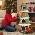Load image into Gallery viewer, 61 Inch Green Christmas Cat Tower With 4 Condos And Star Topper by DirectDeals
