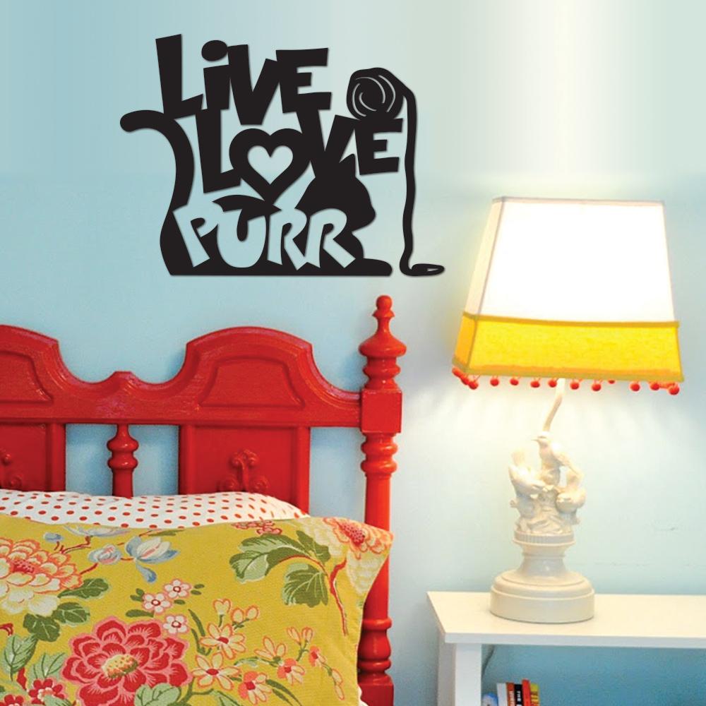 Live, Love, Purr Metal Wall Sign