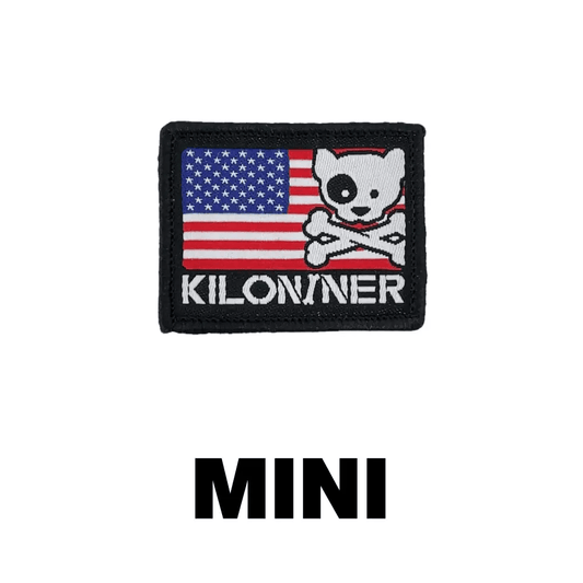 Mini Freedom Dog Crossbones Woven Morale Patch Hook Backing 3 Colors by kiloninerpets