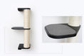 Charger l'image dans la visionneuse de la galerie, Wall Mounted Cat Climbing Pole - Sisal; black platforms, wrapped rope, wall-mount hardware by Catastrophic Creations
