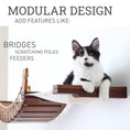 Load image into Gallery viewer, Hanging Cat Bed Hammock on a wooden cat perch by Catastrophic Creations
