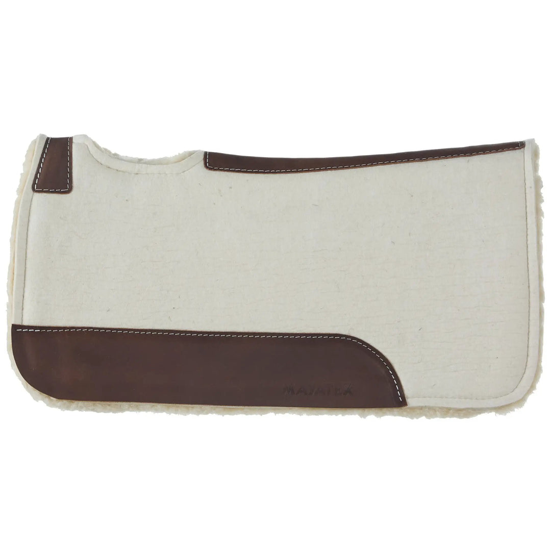 MT10031FBP Natural 1in 31x30 Felt Fleece Bottom Roper Saddle Pad by Mayatex