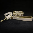 Load image into Gallery viewer, The "Maximus" collar 2.5 inch wide white & gold - Pet Collars & Harnesses from Bestia Dog Gear
