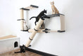 Load image into Gallery viewer, The Crossroads Cat Wall Scratcher Tree with Ramp; beige sisal posts and black platforms
