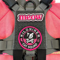 Load image into Gallery viewer, Meow Morale Embroidered Hook Fastener Patch Tactical Vest Harness In Pink Baby Pink Sky Blue 0.75 By 2.5 Inch by kiloninerpets

