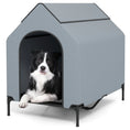 Bild in Galerie-Betrachter laden, Outdoor Elevated Dog House with ventilated windows in blue-gray by DirectDeals
