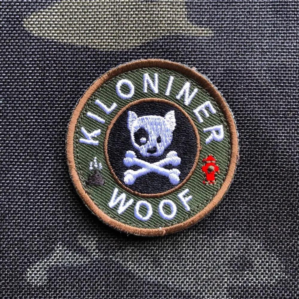The Kiloniner Woof Mini Jungle Embroidered Dog Morale Patch