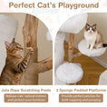 Carica l'immagine nel visualizzatore della galleria, White Solid Wood Cat Tree 30.5 Inch Modern Indoor Tower Pear Branches by DirectDeals
