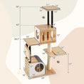 Load image into Gallery viewer, Modern Tall Cat Tower Double Condos Sisal Carpets Ventilated Natural by DirectDeals
