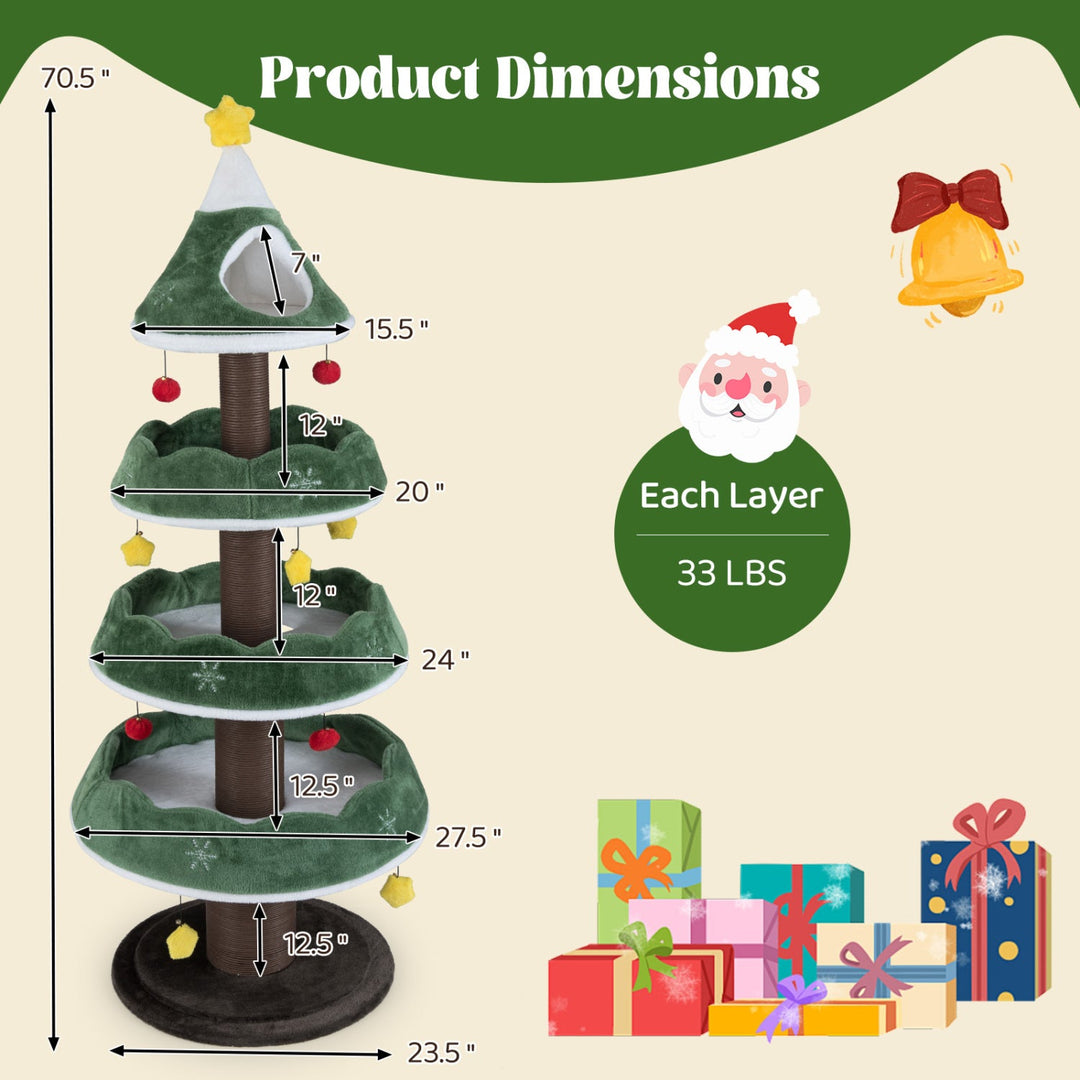 The Deck the Paws Cat Tree – 70.5 Inch