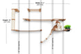 Load image into Gallery viewer, The Bunker multi-level cat tree with perch, wooden platforms and sisal post, cat perched on ramp.
