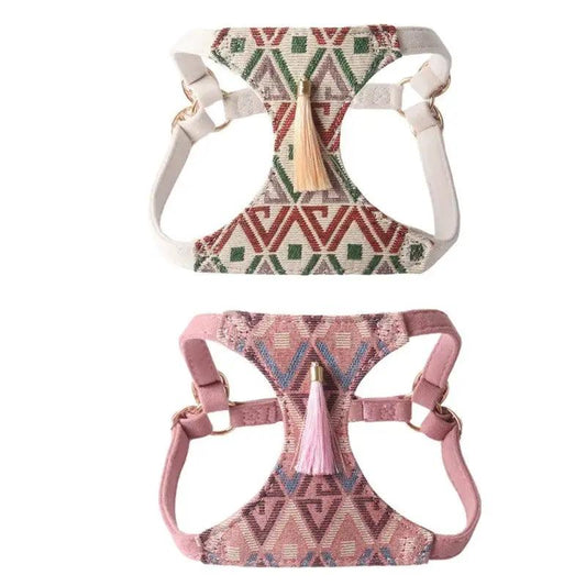 Boho Tassel Dog Harness And Leash Set Adjustable Tribal Vest by Jane's Pet Boutique