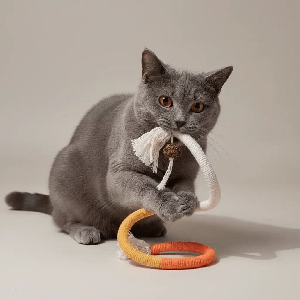 Matatabi Bead Braided Rope Cat Toy For Aggressive Chewers 70cm Cotton by Midfox