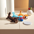 Cargar la imagen en la vista de la galería, PawPlay Cute Animal Plush Dog Toy Squeaky Chew Toy For Puppies With Soft Corduroy Texture Brown Donkey Style by Jane's Pet Boutique
