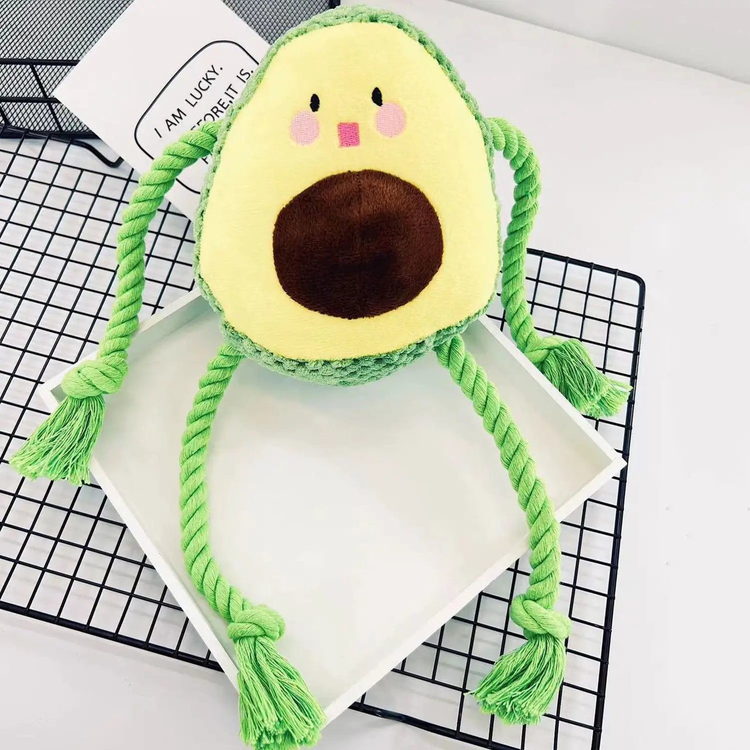Premium Soft Adorable Avocado Owl Octopus Plush Dog Rope Toy Puppies by Jane's Pet Boutique