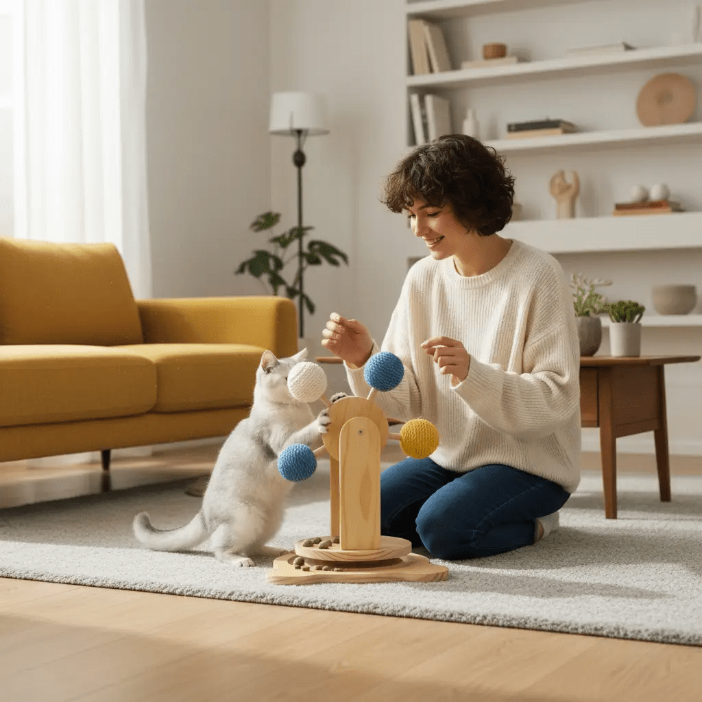 FelineFlow Premium Interactive Ferris Wheel Cat Scratcher For Kitten And Adult Cats by Midfox