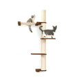 Bild in Galerie-Betrachter laden, The Crow's Nest wall cat condo with hammock by Catastrophic Creations, sisal rope post with wooden platforms and two kittens.
