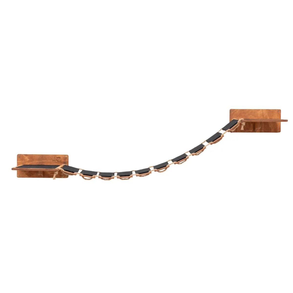 Enjoy The Wood Cat Rope Bridge Oak 48 Inch Wall Playpath With Felt Stairs Eco Friendly Climber For Pets by Enjoy The Wood