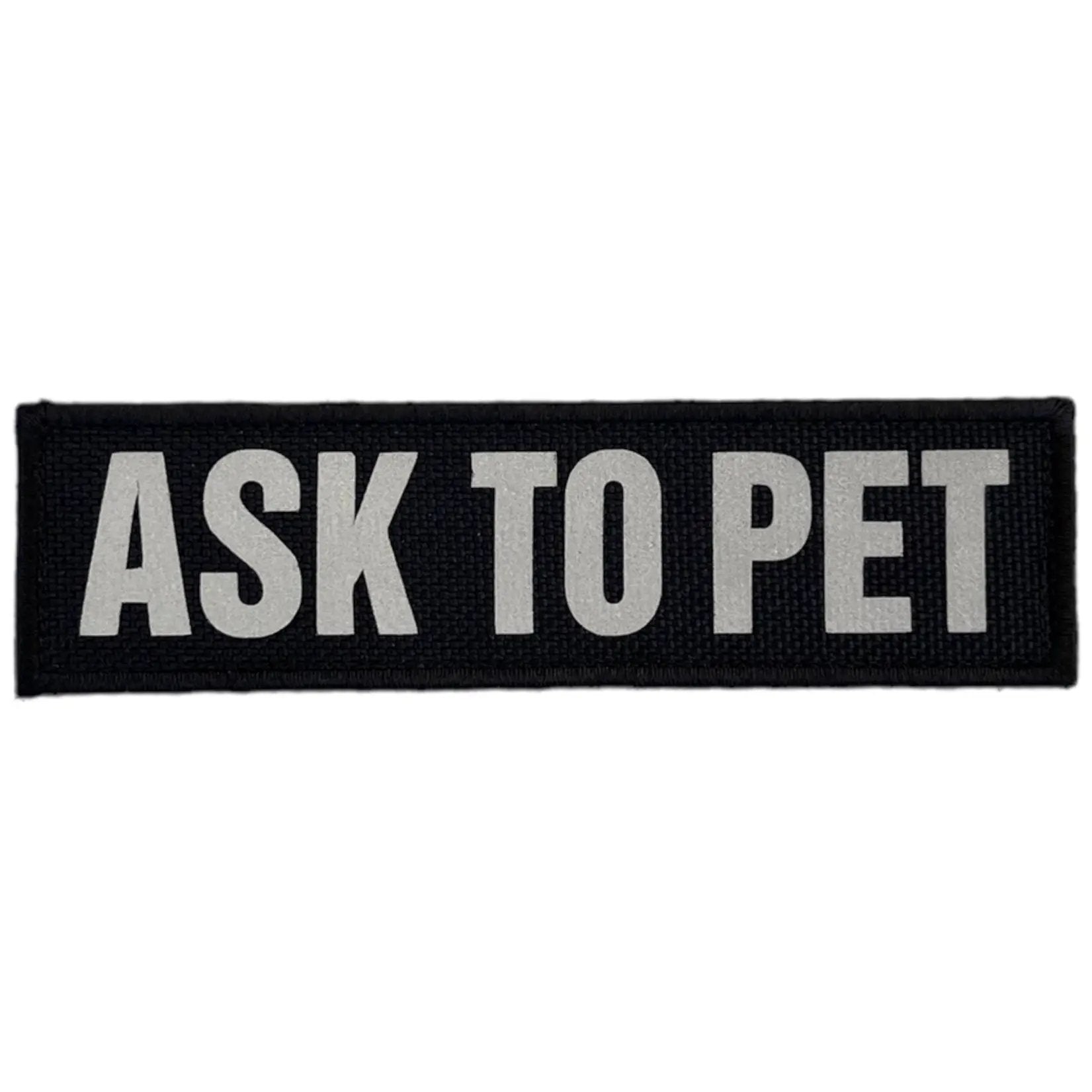 Black Reflective High Vis Pet Tag Patch Waterproof 4.5 X 1 Inch Hook by kiloninerpets