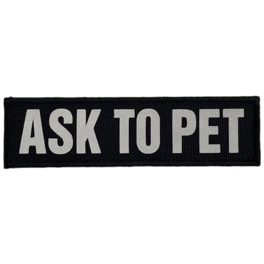 Black Reflective High Vis Pet Tag Patch Waterproof 4.5 X 1 Inch Hook by kiloninerpets