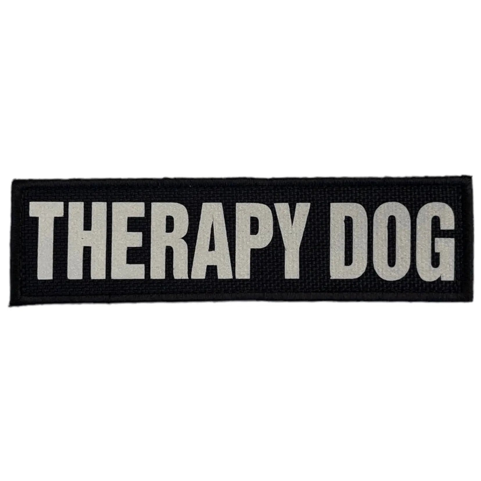 Black Reflective High Vis Pet Tag Patch Waterproof 4.5 X 1 Inch Hook by kiloninerpets