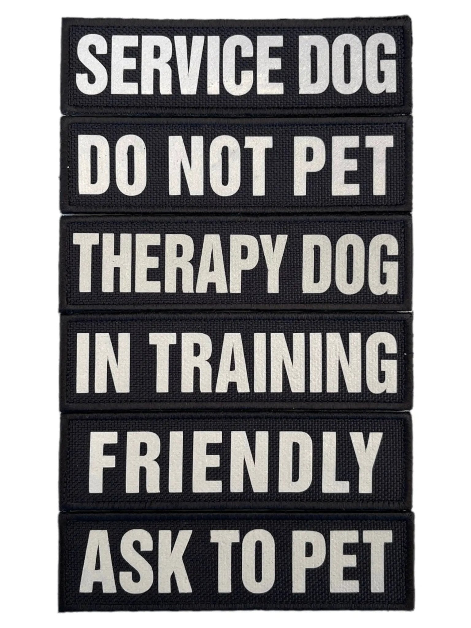 Black Reflective High Vis Pet Tag Patch Waterproof 4.5 X 1 Inch Hook by kiloninerpets