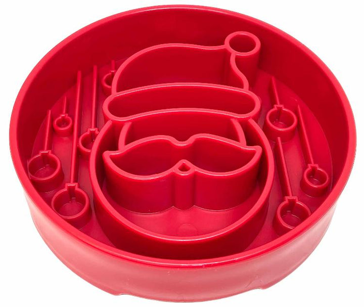 SodaPup Santa eBowl slow feeder dog bowl in red, view 8