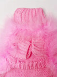 Load image into Gallery viewer, Haute Couture Feathered Luxury Pet Sweater, pink knitted dog sweater with fluffy feather trim by Furr Baby Gifts
