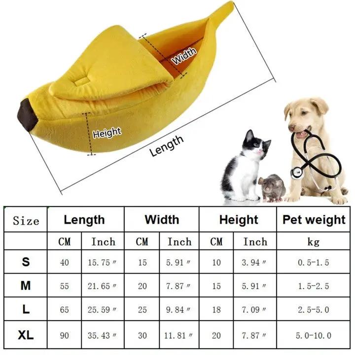 Premium Banana Pet Bed Funny Shaped Soft Warm Dog Cat House Portable by Furr Baby Gifts
