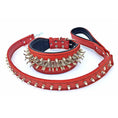 Gallery viewerに画像を読み込む, Set collar and leash. spikes & stainless steel, 2.8 inch wide. Made in Europe! - Pet Collars & Harnesses from Bestia Dog Gear
