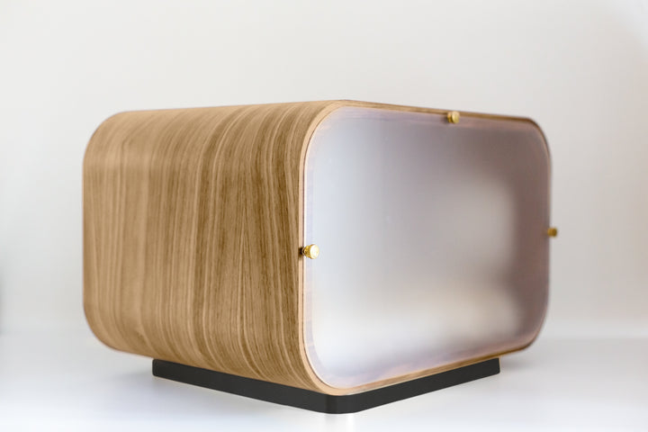 LUNA Modern Cat Bed &amp; Side Table, White Oak
