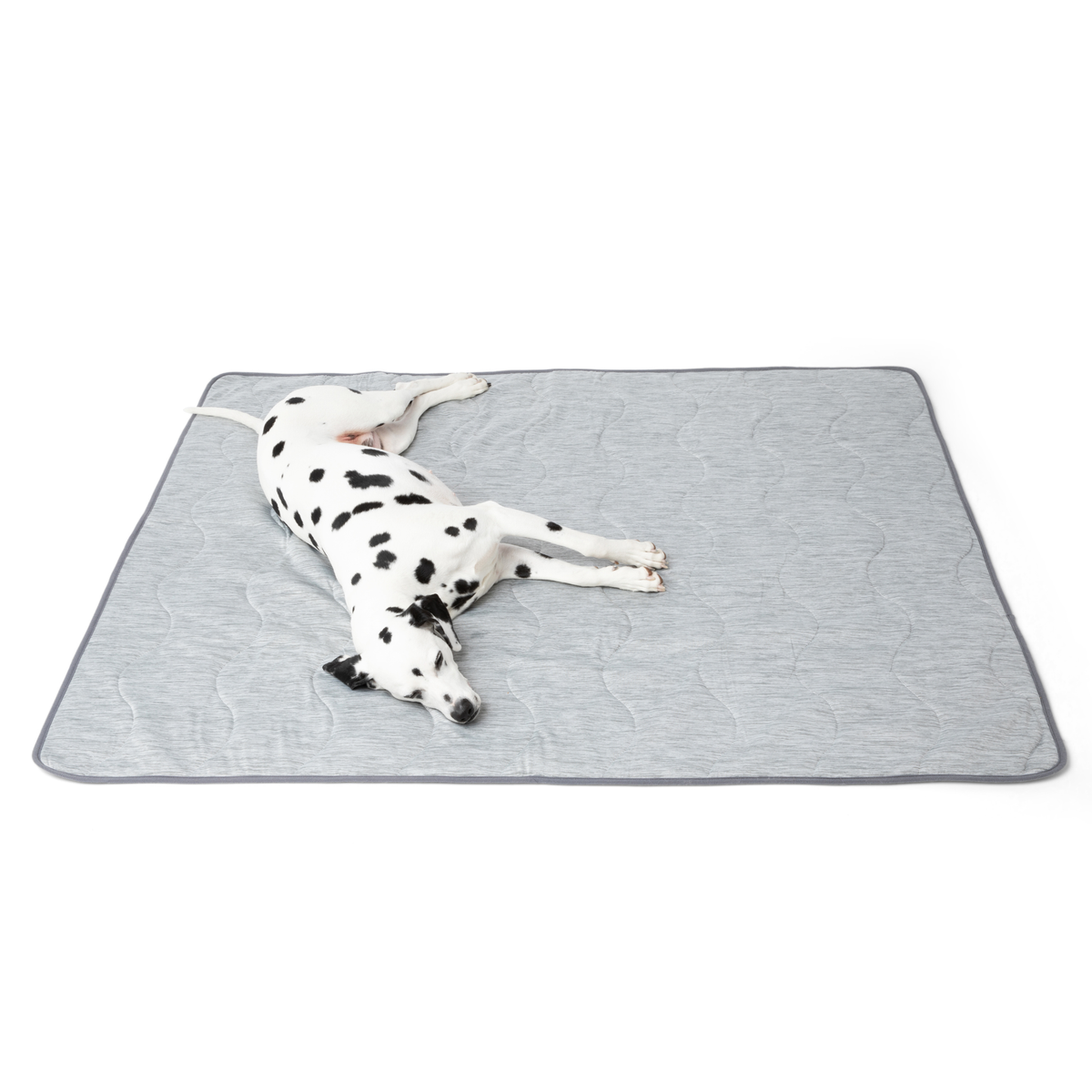 PupChill™ Cooling Waterproof Blanket for dogs, Arctic Grey, quilted with grey border.