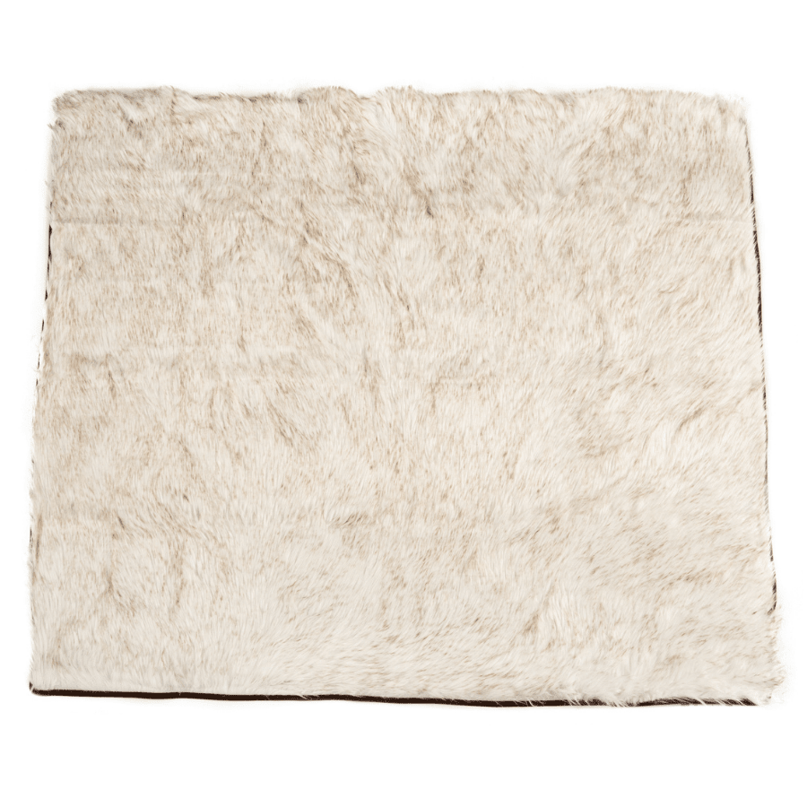 PupProtector Waterproof Dog Blanket from Paw.com, white plush with brown accents