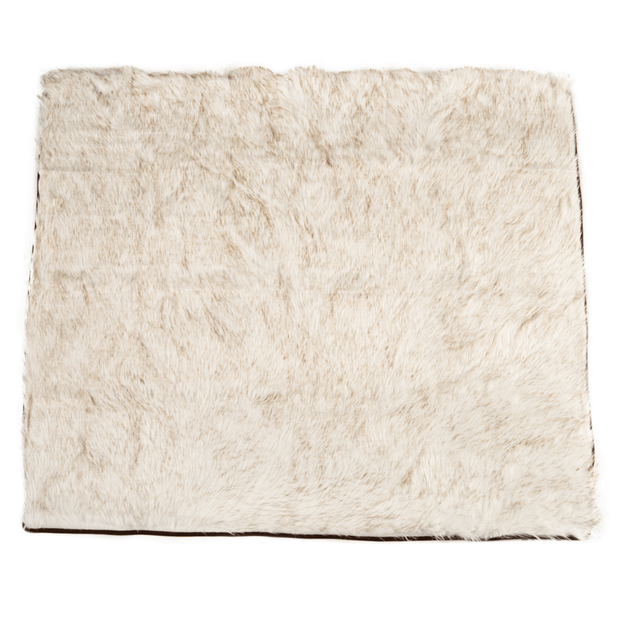 PupProtector Waterproof Dog Blanket from Paw.com, white plush with brown accents