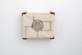 Gallery viewerに画像を読み込む, Enclosed Cat Bed Cat Wall Cubby in beige fabric with round porthole and riveted metal accents.
