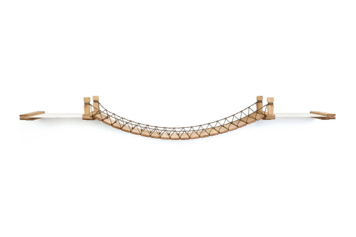 Double Cat Hammock and Climbing Bridge Combo cat bridge by Catastrophic Creations; natural wood and rope