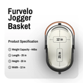 Cargar la imagen en la vista de la galería, Furvelo Jogger Basket dog pram in beige with brown leather handle, 12x25x20 in
