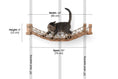 Load image into Gallery viewer, Cat Bridge for Wall, wooden hanging cat perch with rope lattice; 34in wide, 30in span, 6in high.
