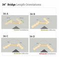 Load image into Gallery viewer, Corner Cat Shelf Bridge by Catastrophic Creations; wooden cat bridge with planks and rope, shown in installation diagrams.
