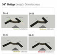 Load image into Gallery viewer, Corner Cat Shelf Bridge by Catastrophic Creations, a 34 in cat bridge with A–D orientations for cat steps and ramps.
