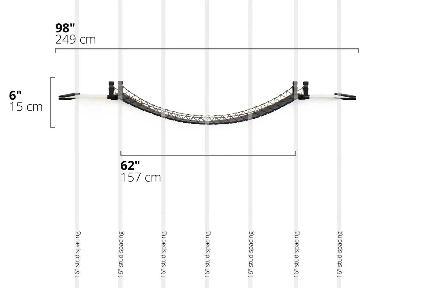 Double Cat Hammock and Climbing Bridge Combo cat bridge by Catastrophic Creations; curved rope bridge with platforms