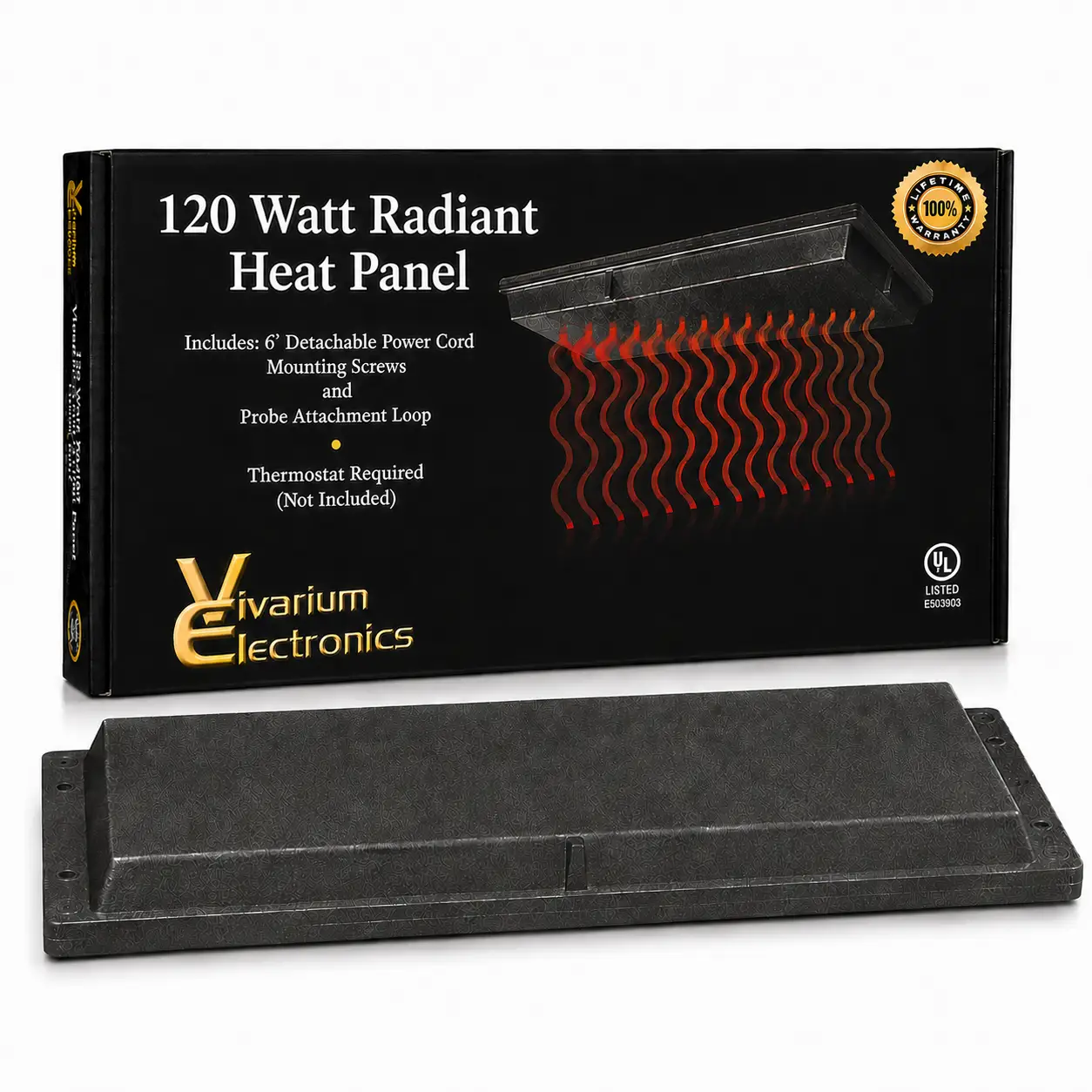 Vivarium Electronics Radiant Heat Panel, 120W; reptile habitat heating panel by ReptiChip LLC