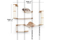 Bild in Galerie-Betrachter laden, The Roman wall-mounted cat condo by Catastrophic Creations; wooden shelves with sisal posts, 2 cats.
